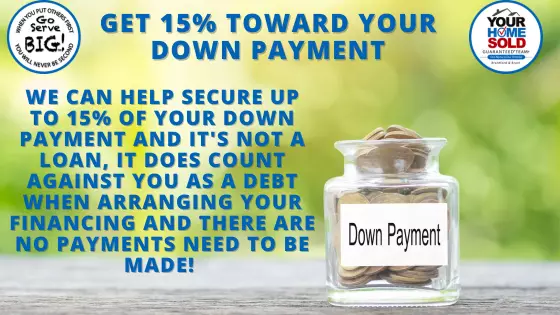Get 15 % towards your down payment!